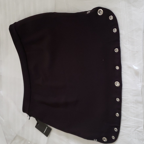 Trouvé NEW Metal Grommet Hem High Low Side Slit SKIRT Black NWT Business 🎉HP🎉 - Picture 13 of 16